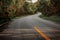 Rural asphalt sloping path