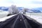 rural avenue with icy trees in a winter wonderland