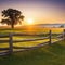 Rural background with cowboy hat on wooden Rustic sunset outdoor