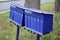 Rural blue mailboxes