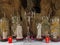 Rural chapel interior with statues of saints