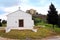 Rural church in front of castle, Evoramonte