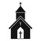 Rural church icon, simple style