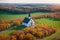 Rural churches Capture the landscape from a bird\\\'s eye view made with generative ai