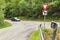 Rural crossroads in the Czech Republic. Traffic sign takes priority.