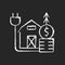 Rural energy price chalk white icon on dark background