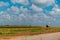 Rural farmland with farm structure