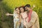 Rural happy Indian family in agricultural field