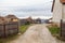 Rural house and farmland countryside landscape