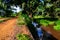 Rural ladscape, river, road and trees