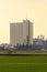 Rural landscape with agricultural silo