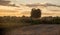 Rural landscape at dusk in the region of the Pampa Biome bordering Brazil and Uruguay