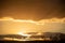 Rural landscape at dusk in the region of the Pampa Biome bordering Brazil and Uruguay