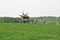 Rural landscape with a mill. Folk architecture and everyday life of Ukraine. Mill. Windmill. Ukraine. Kiev.