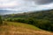 rural landscape in mountain on a cloudy morning