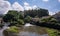 Rural landscape in Portugal with river. River Este in Touguinho, Vila do Conde