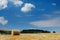 Rural landscape with straw bale