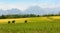 Rural Landscape Surrounded by Mountains