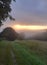 Rural landscape in swiss normandy