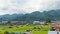 Rural landscape view from Keta Wakamiya Shrine. a famous historic site in Hida, Gifu, Japan