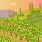 Rural Landscape with Vineyard