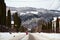 Rural landscape in winter, Romania.