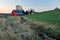 Rural lanscape with red barn in Palouse