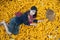 Rural life style concept. Girls in rural Thailand holding corn harvested in the fields