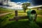 rural mailbox surrounded by lush green grass and rolling hills