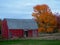 Rural Maine Scene with Rustic Red Barn