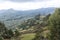 Rural mountainous landscape; fields in Aquitania, Colombia, near Lake Tota