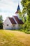 Rural old fashioned church during sunny weather