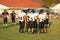 A rural Oregon high school foot ball team in a huddle