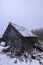 Rural outbuilding in the village at winter