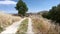 Rural path and a house in ruins next to Moclin