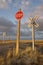 Rural railroad crossing witrh a stop sign