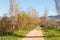 Rural road, agricultural tourism. Road surrounding crop fields