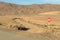 Rural road with no access at Lanzarote island, Spain