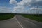 Rural roadway on background of cloudy sky