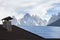 Rural scene of an alpine barn with photovoltaic panels