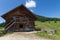 Rural scene with old alpine hut near Walderalm. Alps, Austria, Tirol