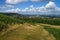 Rural scenery in Cotswolds. View to Dursley and Cam in England.