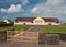 Rural school building on a sunny day