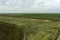 rural steppe landscape with plowed land crops road and sky with clouds