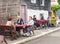 Rural street cafe at the Nestinarski Games in Bulgaria