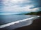 Rural Tropical Beach Horizon In The Cloudy Twilight Atmosphere At The Village