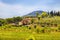 Rural Tuscan landscape with farmhouse, Italy