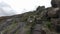 A rural UK landscape reveal shot at The Roaches in the Peak District National Park