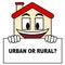 Rural Vs Urban Lifestyle Sign Compares Suburban And Rural Homes - 3d Illustration