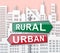 Rural Vs Urban Lifestyle Sign Compares Suburban And Rural Homes - 3d Illustration